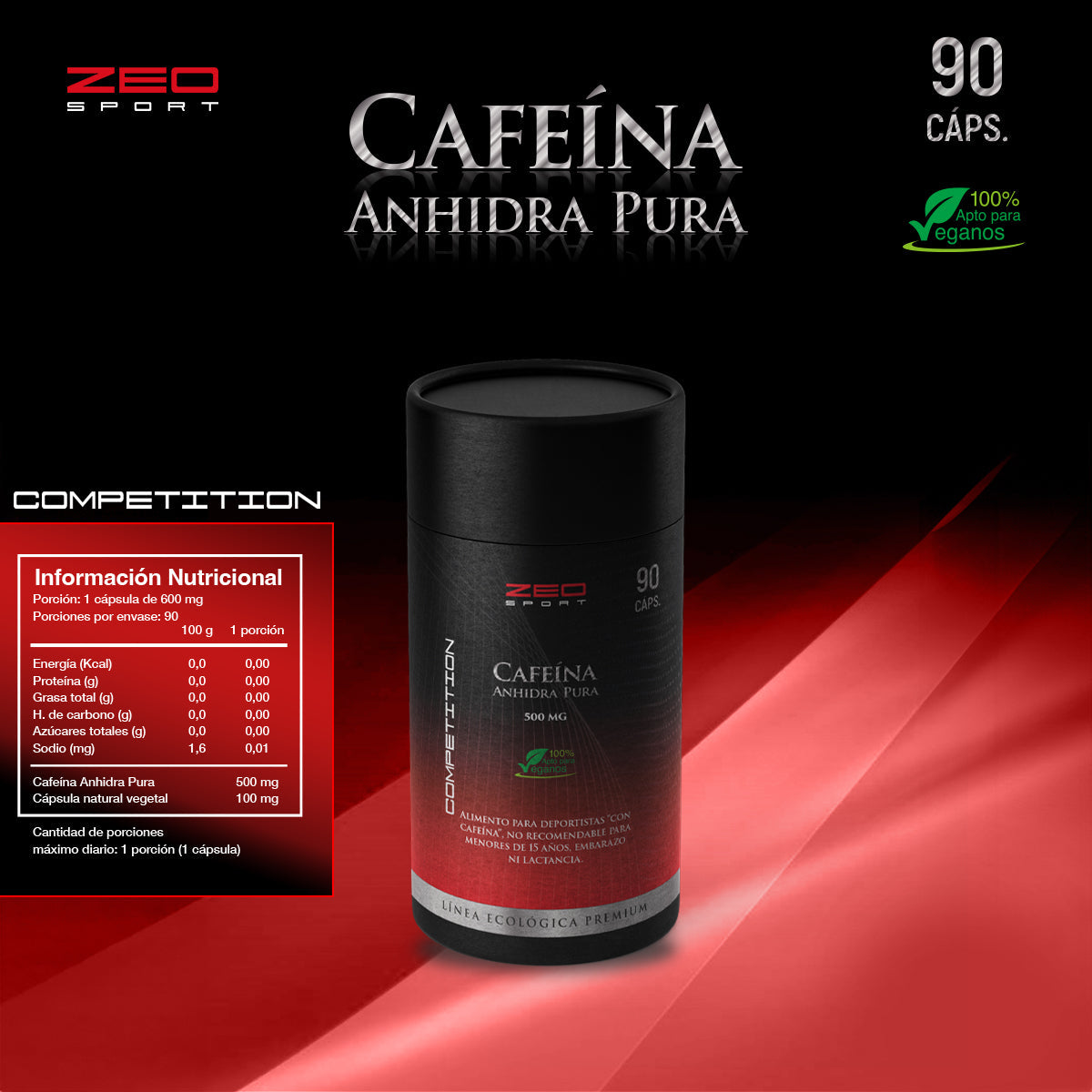 Cafeína Pura ZEO 90caps