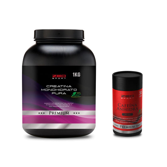 Pack 1 kg Creatina + Cafeína 90 cáps